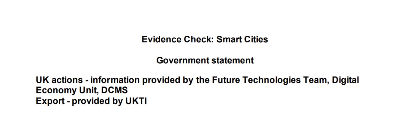Evidence Check: Smart Cities - Government Statement